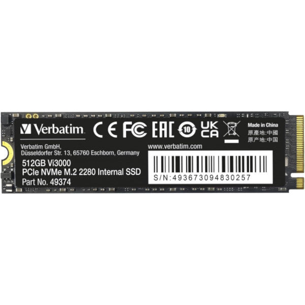 VERBATIM Vi3000 512 GB M.2 PCle GEN3X4 VERBATIM Vi3000 512 GB M.2 PCle GEN3X4